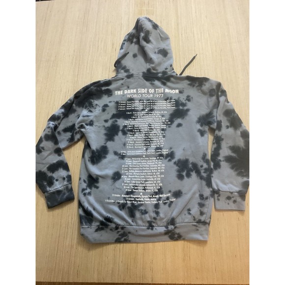 Pink Floyd Blue Tie Dye Hoodie Small Dark Side Of The Moon Tour Sweatshirt - Picture 3 of 7